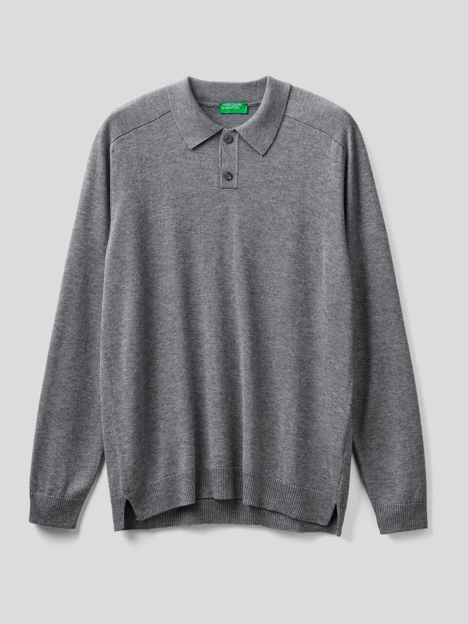 Long sleeve knit polo image number 1