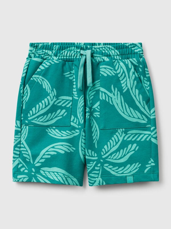Short vert à imprimé tropical Garçon