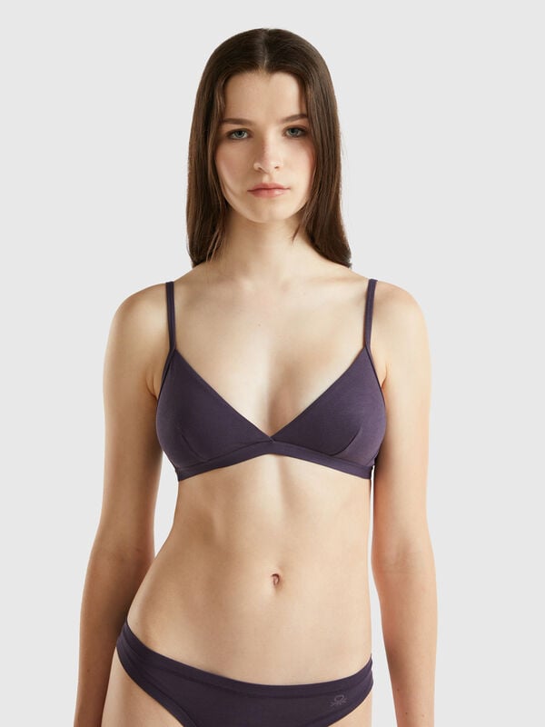 Soutien-gorge triangle en coton bio stretch Femme