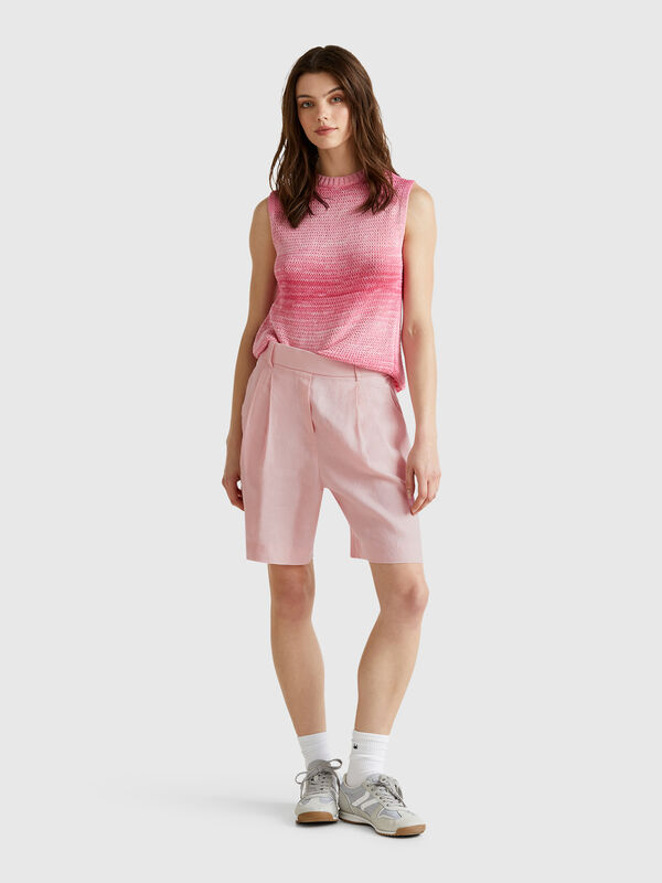 100% linen bermudas Women