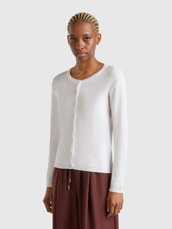 Gilet blanc 100 % coton Femme