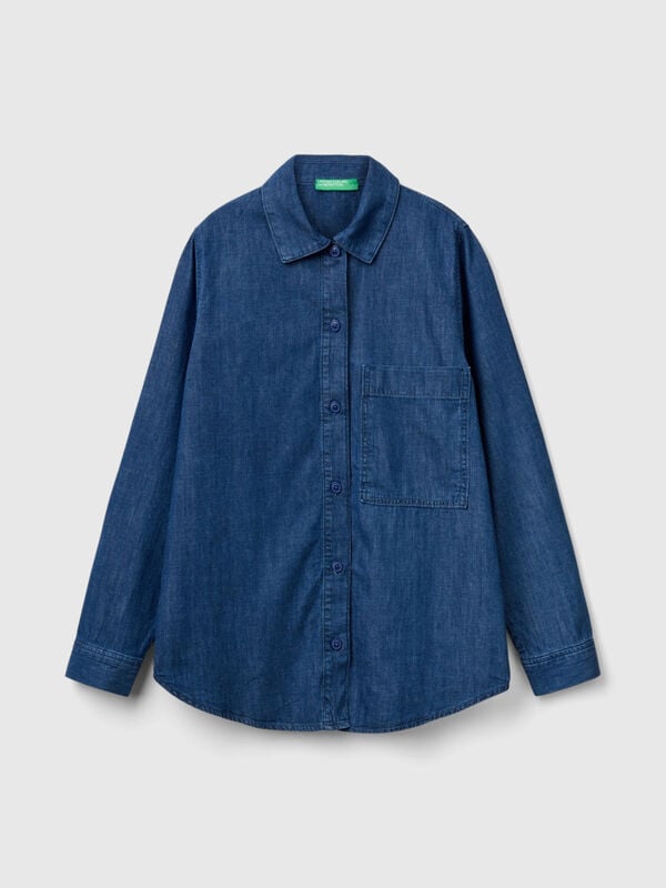 Oversized fit shirt in chambray Women