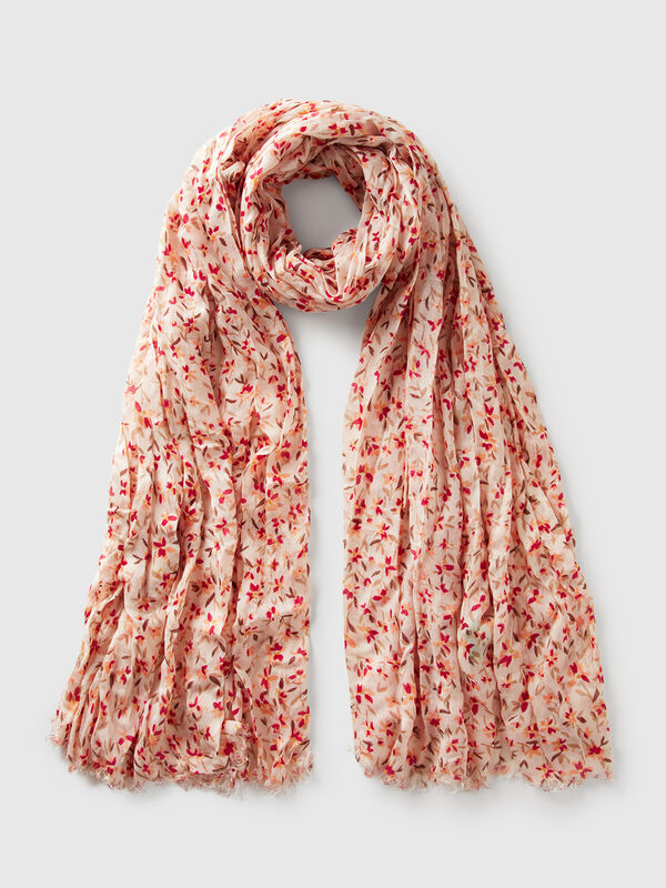 Écharpe en viscose fleurie Femme