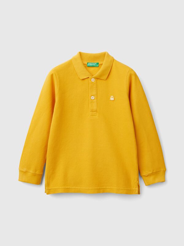 Long sleeve polo in organic cotton Junior Boy