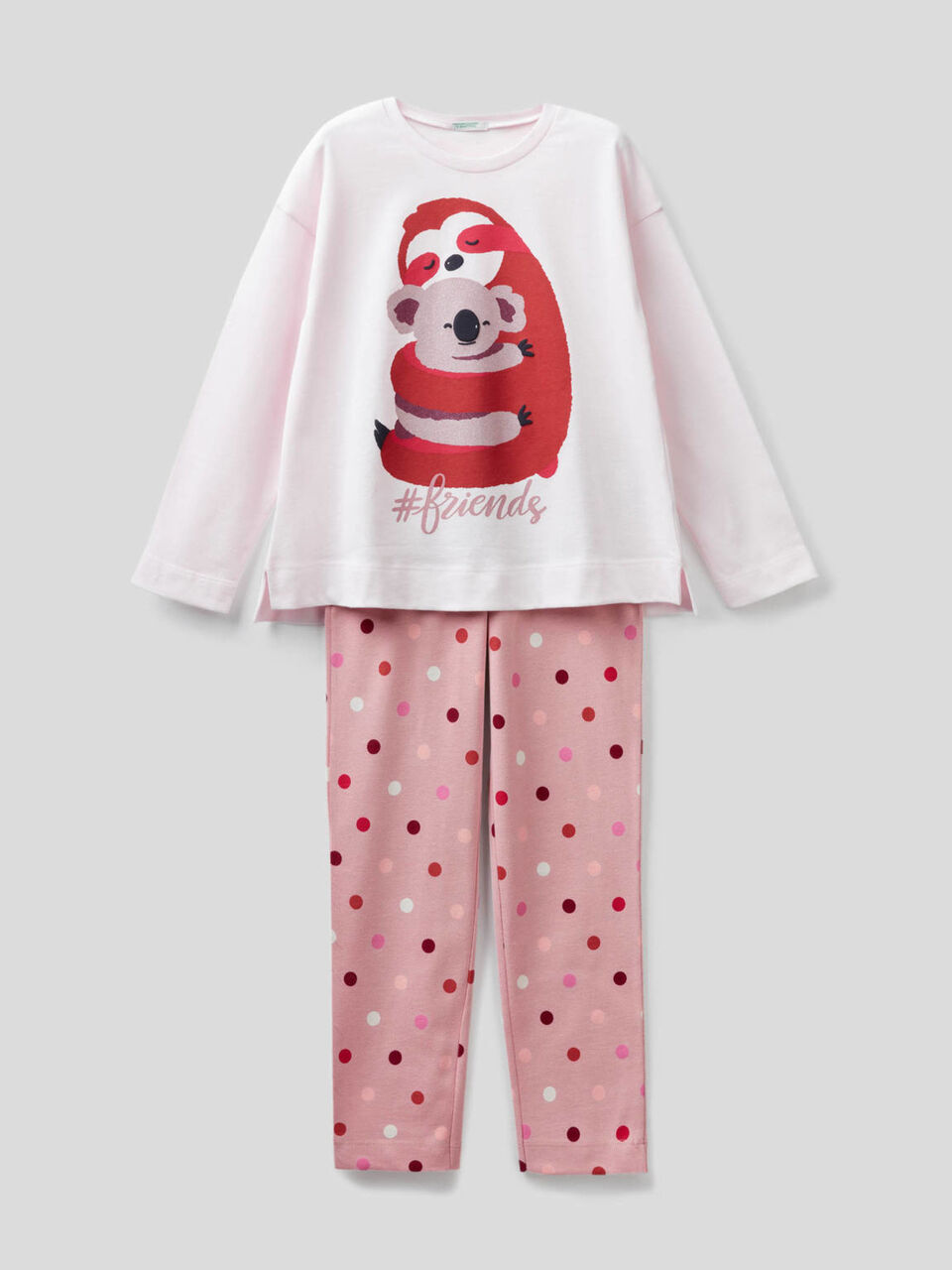 Pyjama aus 100% Baumwolle mit Glitzerprint image number 1
