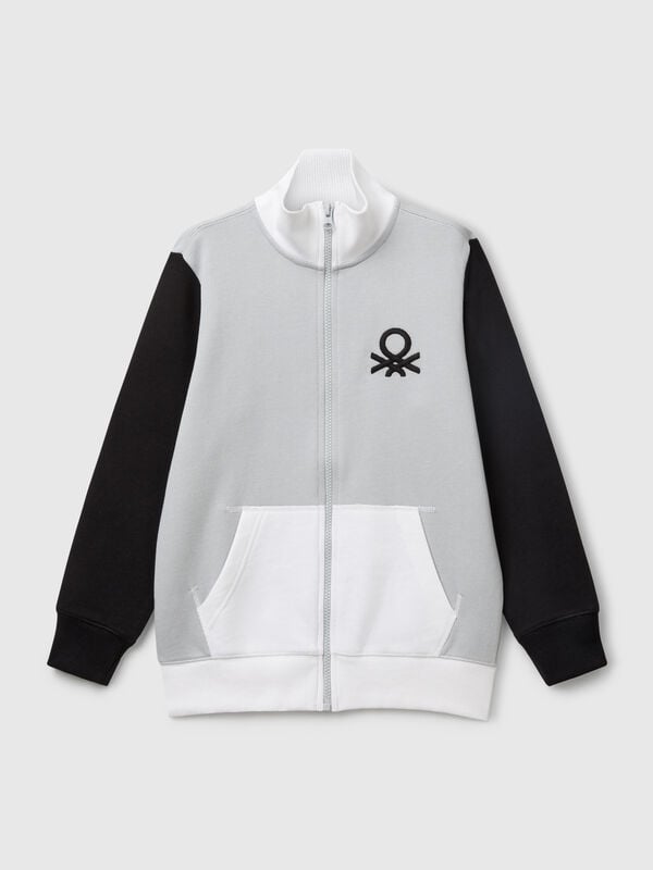 Sweatshirt mit Reißverschluss aus reiner Baumwolle Jungen