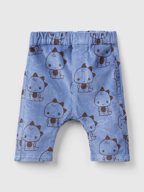 Baggy fit trousers with dinosaur print New Born (0-18 months)