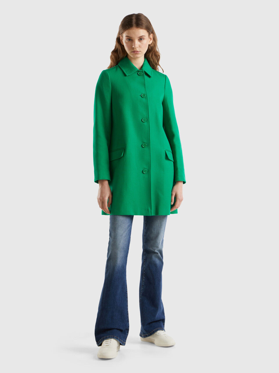 Benetton green coat clearance