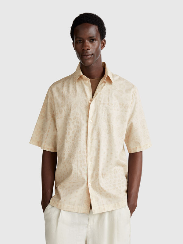 Chemise à motifs à manches courtes Homme