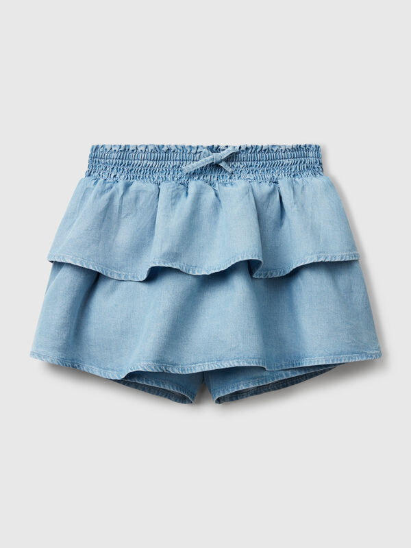 Minijupe en chambray à volants Filles