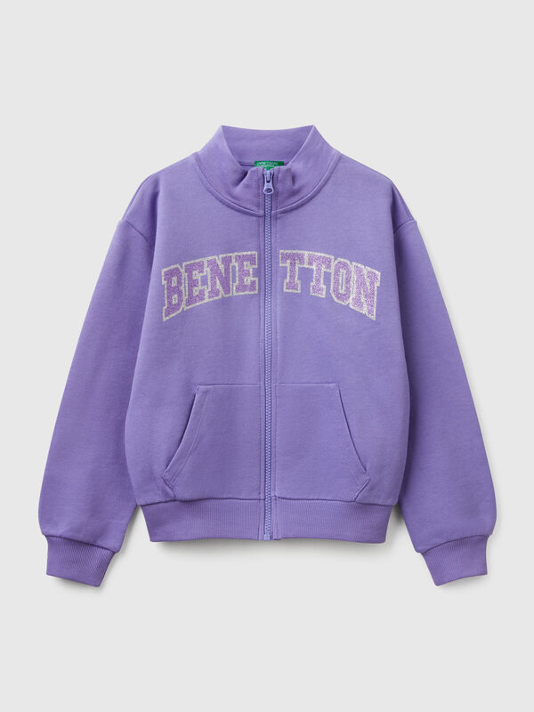 Sweatshirt avec fermeture éclair et col montant Filles