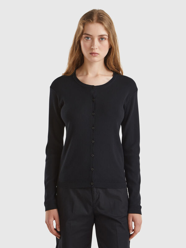 Gilet noir 100 % coton Femme