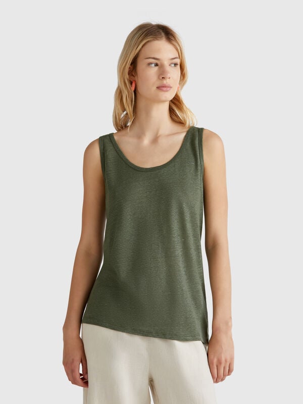 Tanktop aus reinem Leinen Damen
