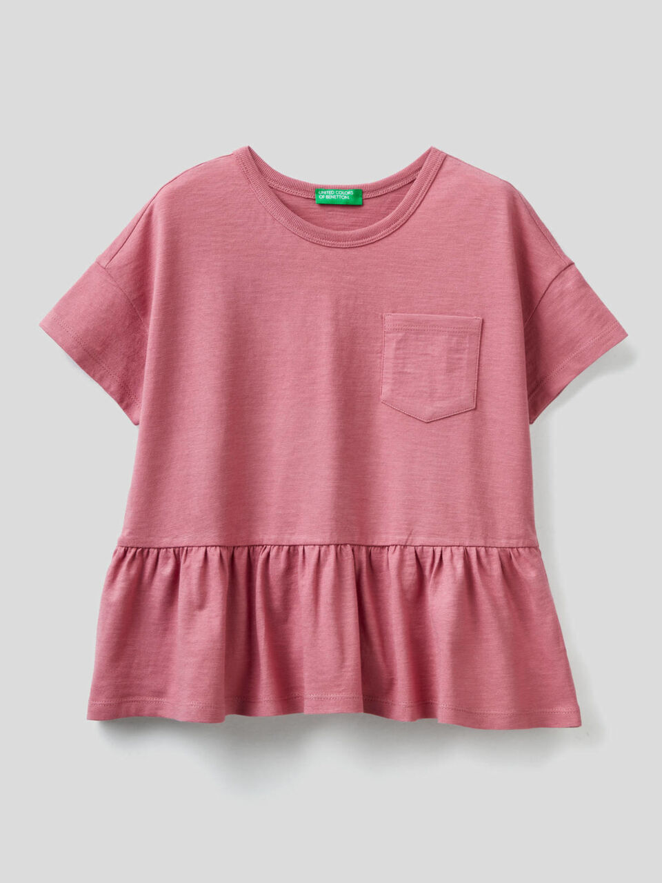 T-shirt en pur coton avec volant image number 1