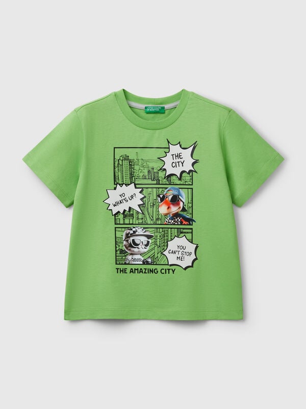 T-shirt à col ras du cou avec impression Garçon