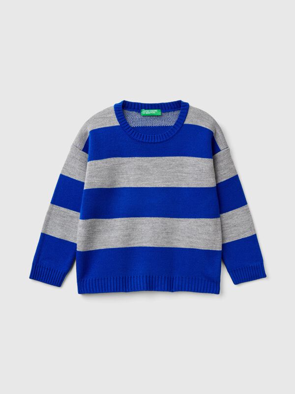 Pull rayé à motif skateboard Garçon