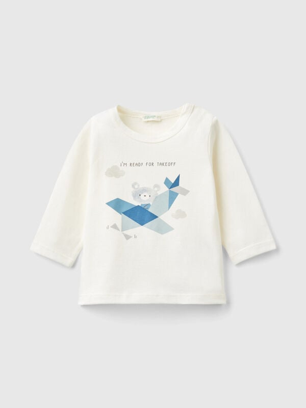 T-Shirt mit Druck, aus warmer Bio-Baumwolle Newborn