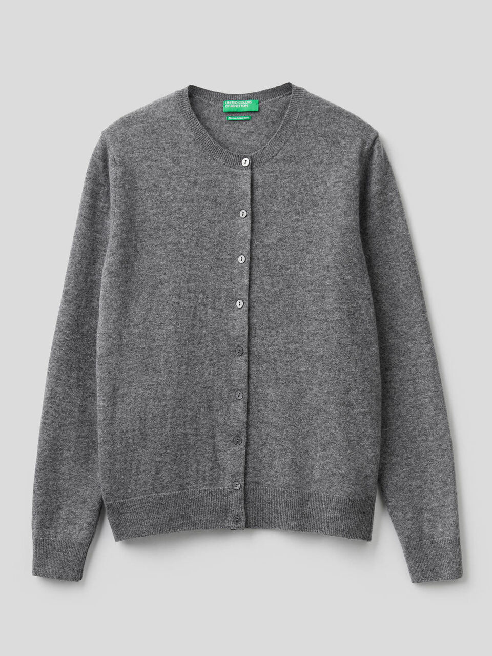 Gilet col rond en pure laine vierge image number 1