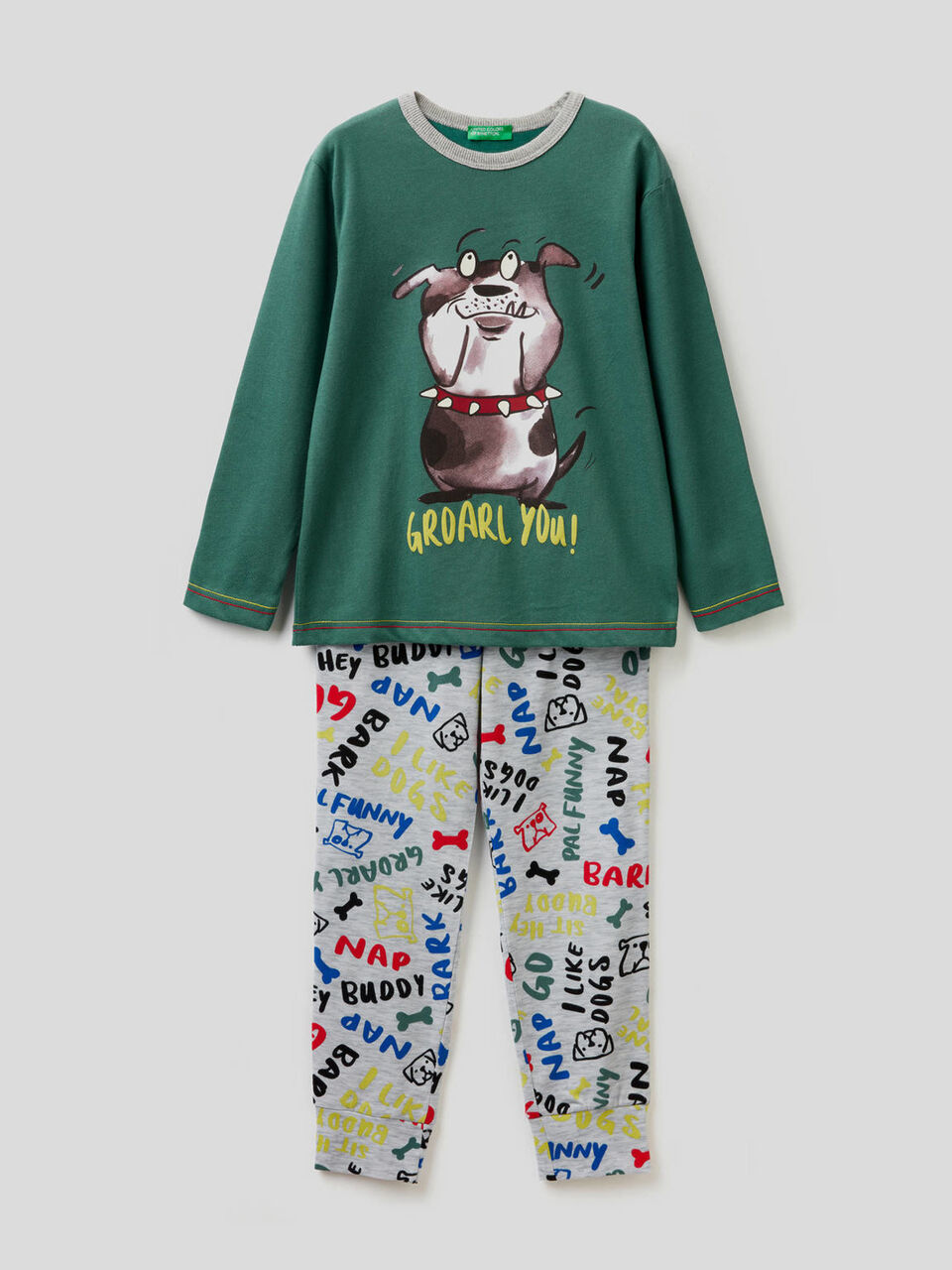 Pyjama aus Baumwolle mit gemusterter Hose image number 1