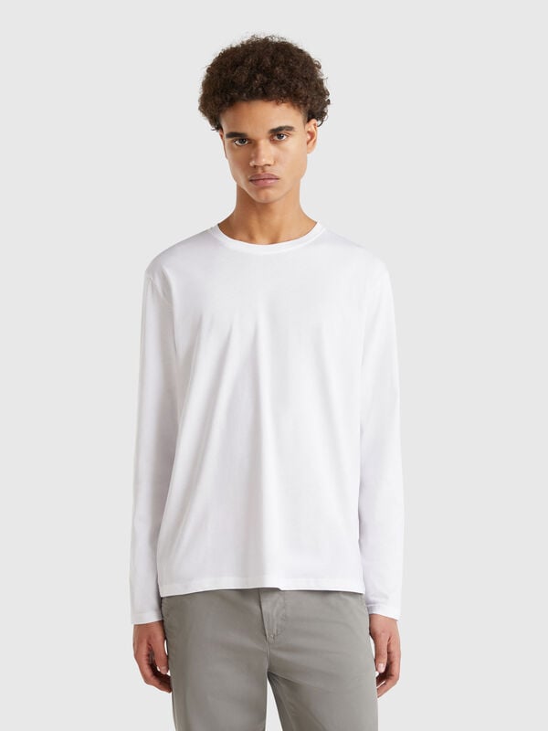 T-shirt à manches longues en pur coton Homme