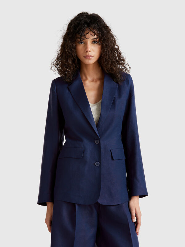 Blazer en lin mélangé Femme