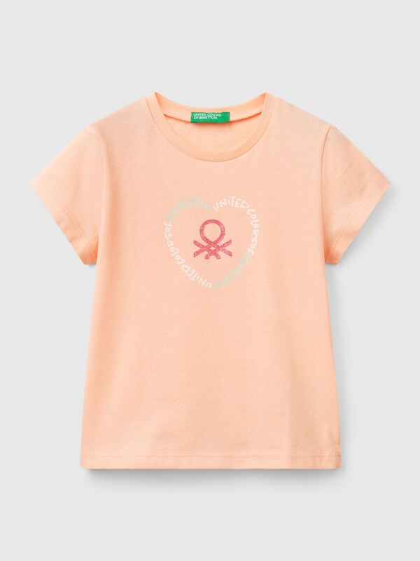 T-Shirt mit Glitzerdruck Mädchen