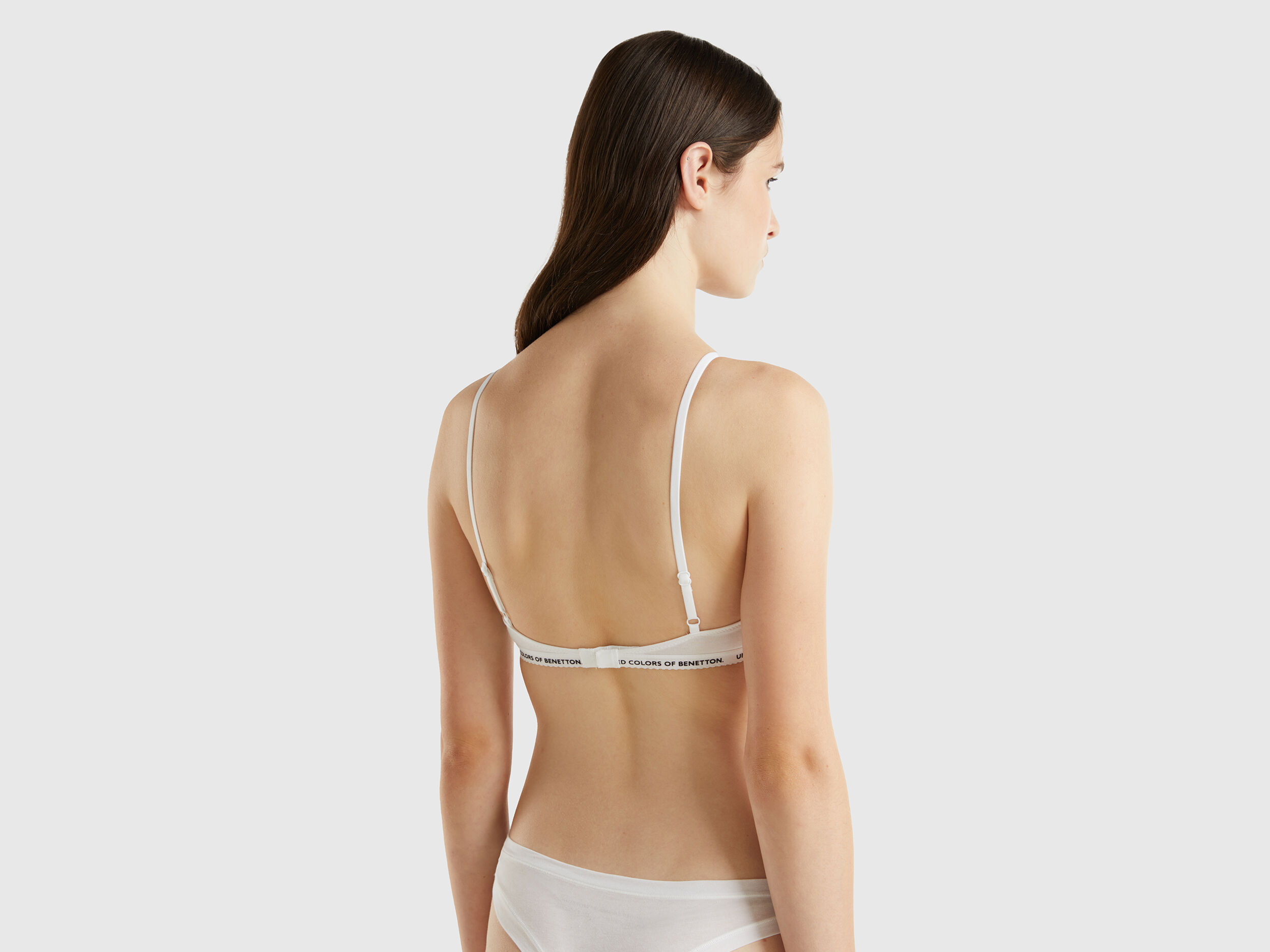 Stretch organic cotton bra White Benetton