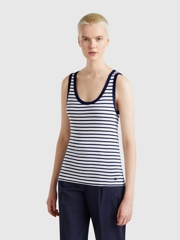 Gestreiftes Tanktop aus 100 % Baumwolle Damen