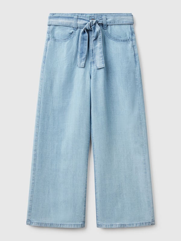 Weit geschnittene Jeans mit Schärpe Mädchen