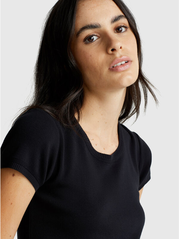 Chemise à manches courtes en pur coton Femme