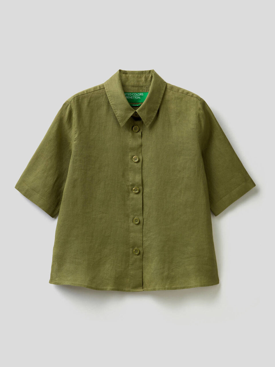 Kurze Bluse aus reinem Leinen image number 1
