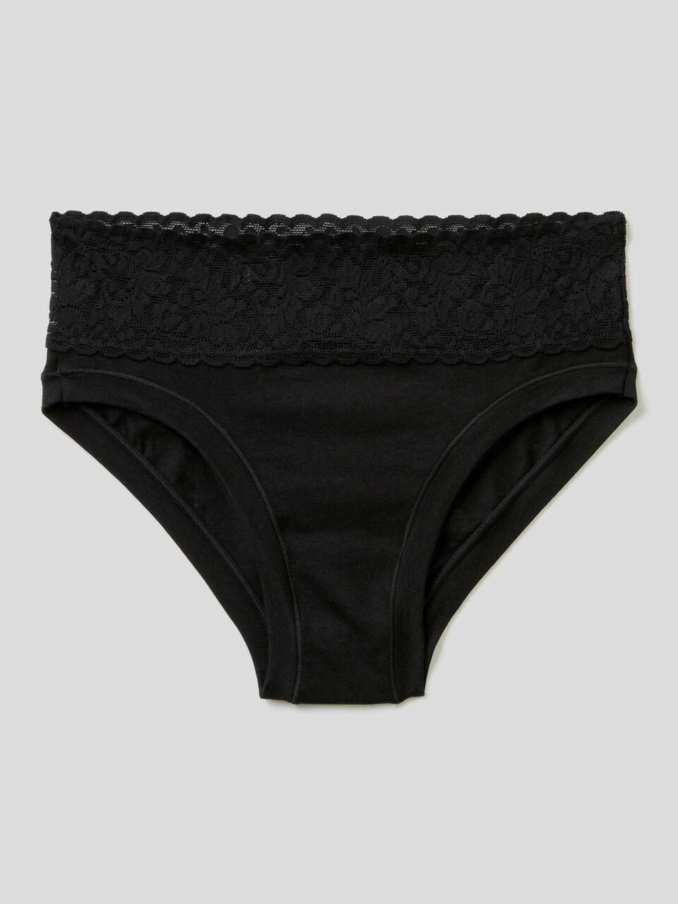Slip mit Spitze aus superstretchiger Bio-Baumwolle image number 1
