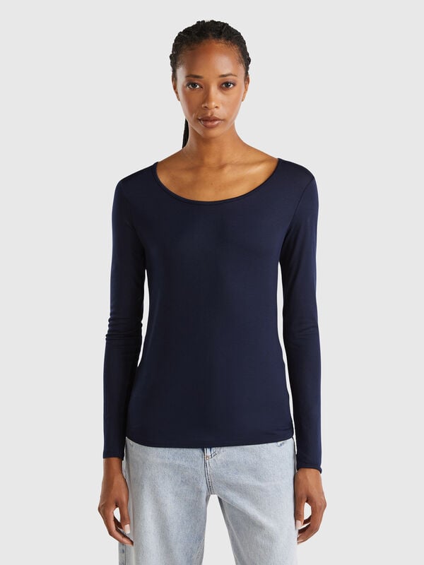 T-shirt coupe slim en viscose stretch Femme