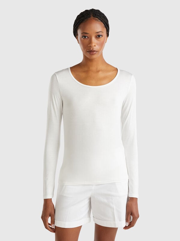 T-shirt coupe slim en viscose stretch Femme
