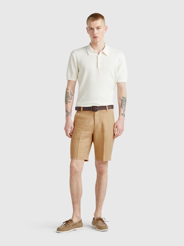 Bermuda en pur lin Homme