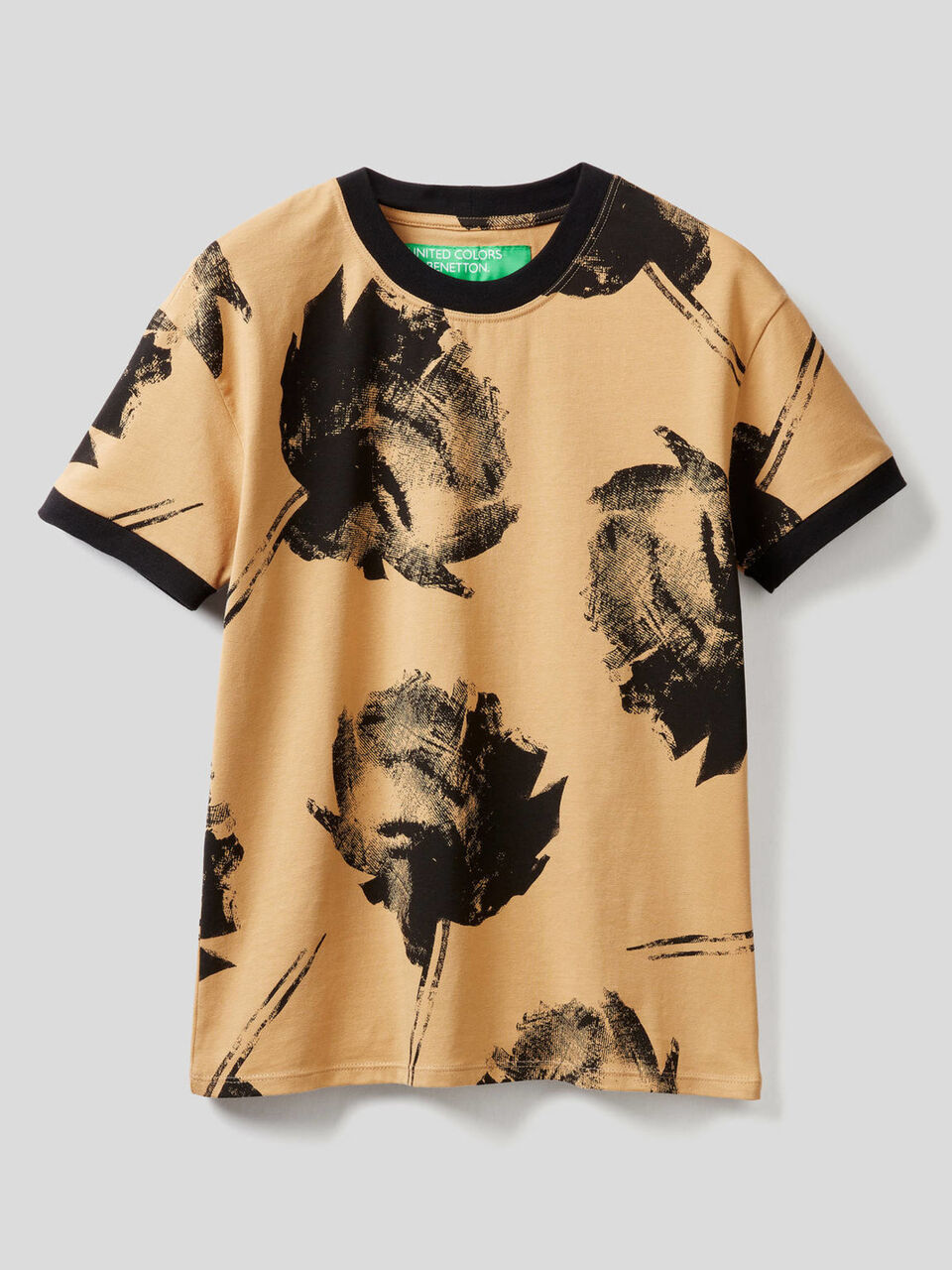 Printed t-shirt in stretch cotton image number 1