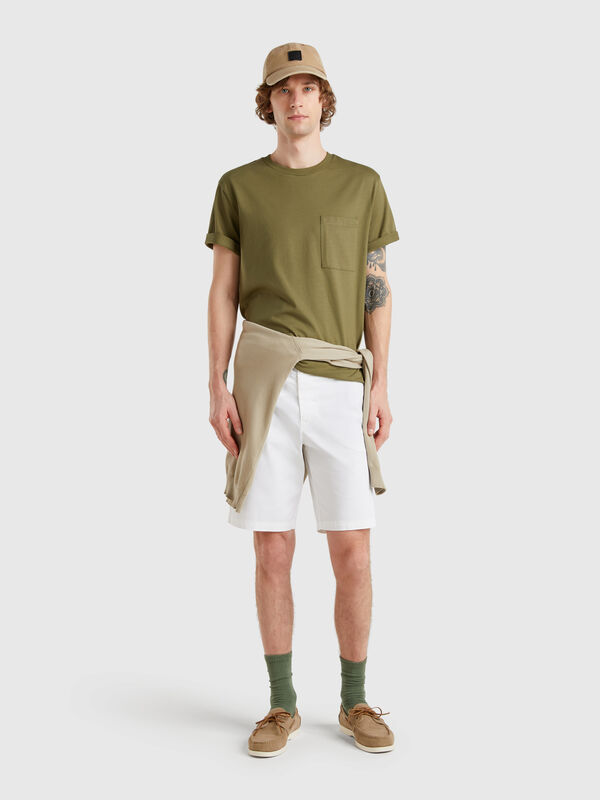 Bermuda chino en coton stretch Homme