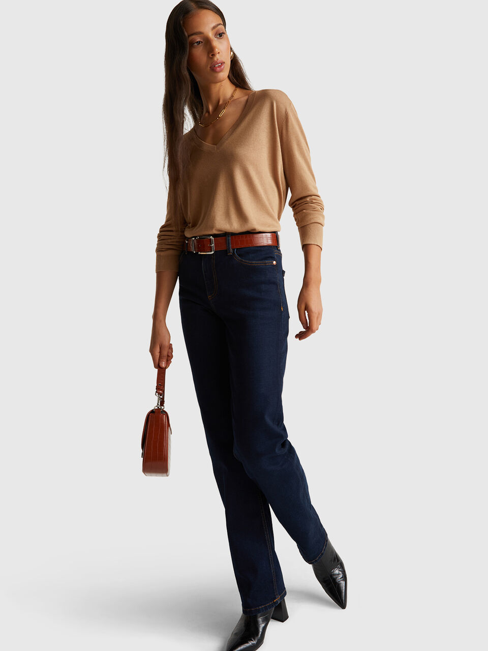V NECK SWEATER L/S Damen image number null