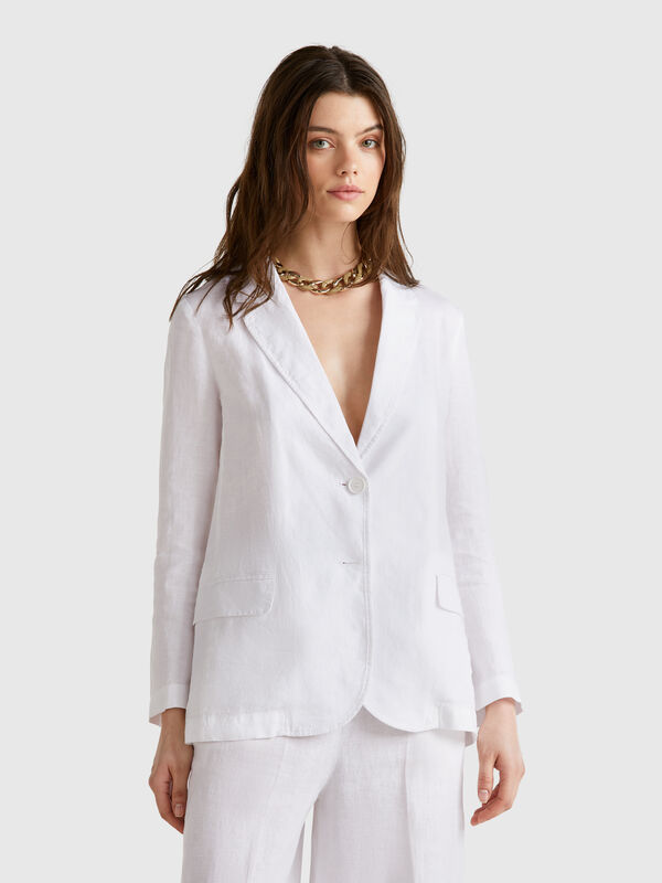 Blazer en pur lin Femme