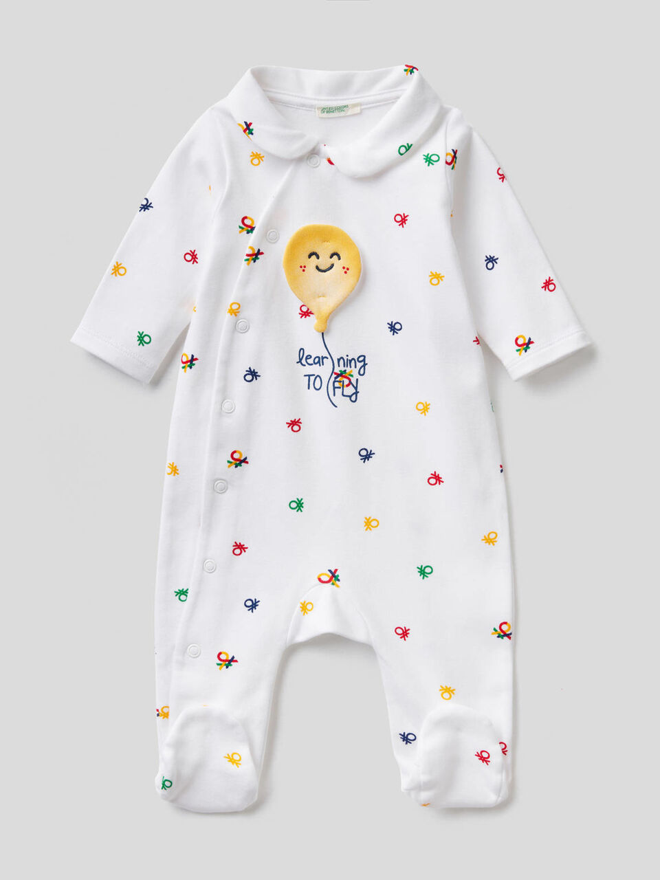 Printed onesie in 100% organic cotton image number 1
