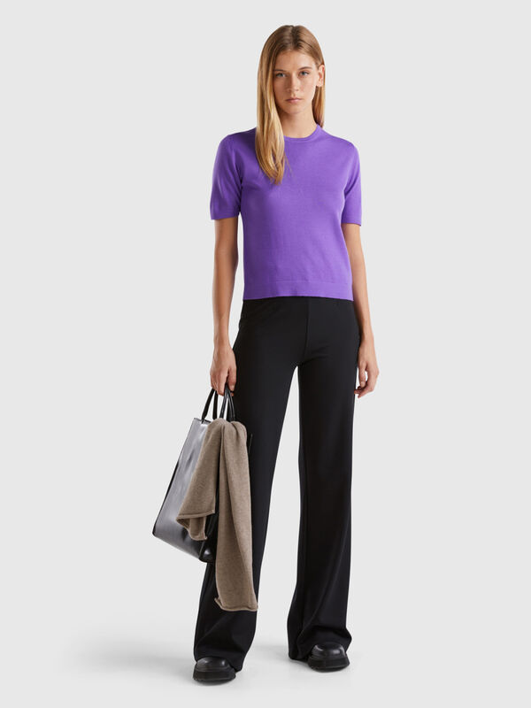 Pantalon en viscose stretch mélangée Femme