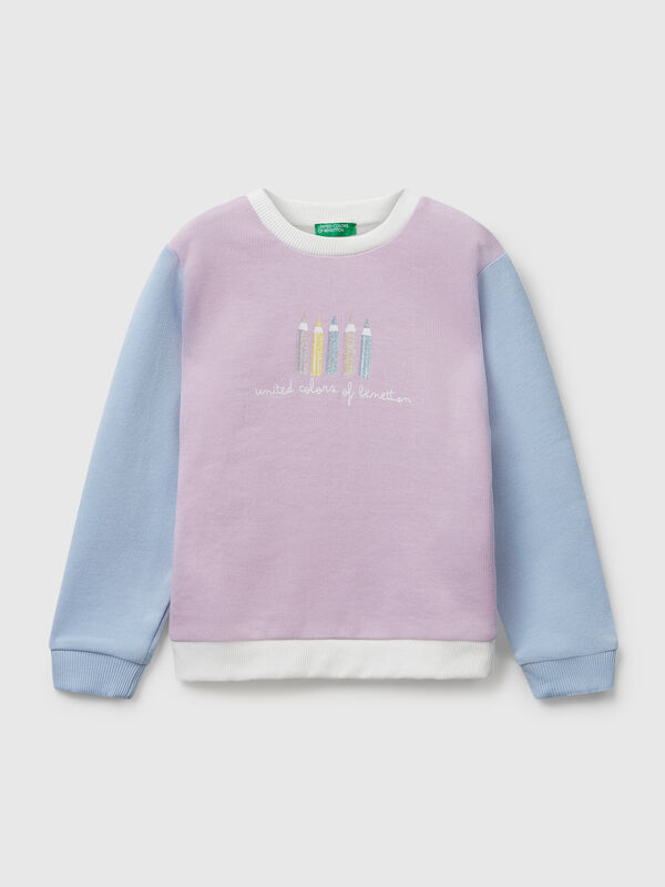 Sweatshirt with glittery print Junior Girl