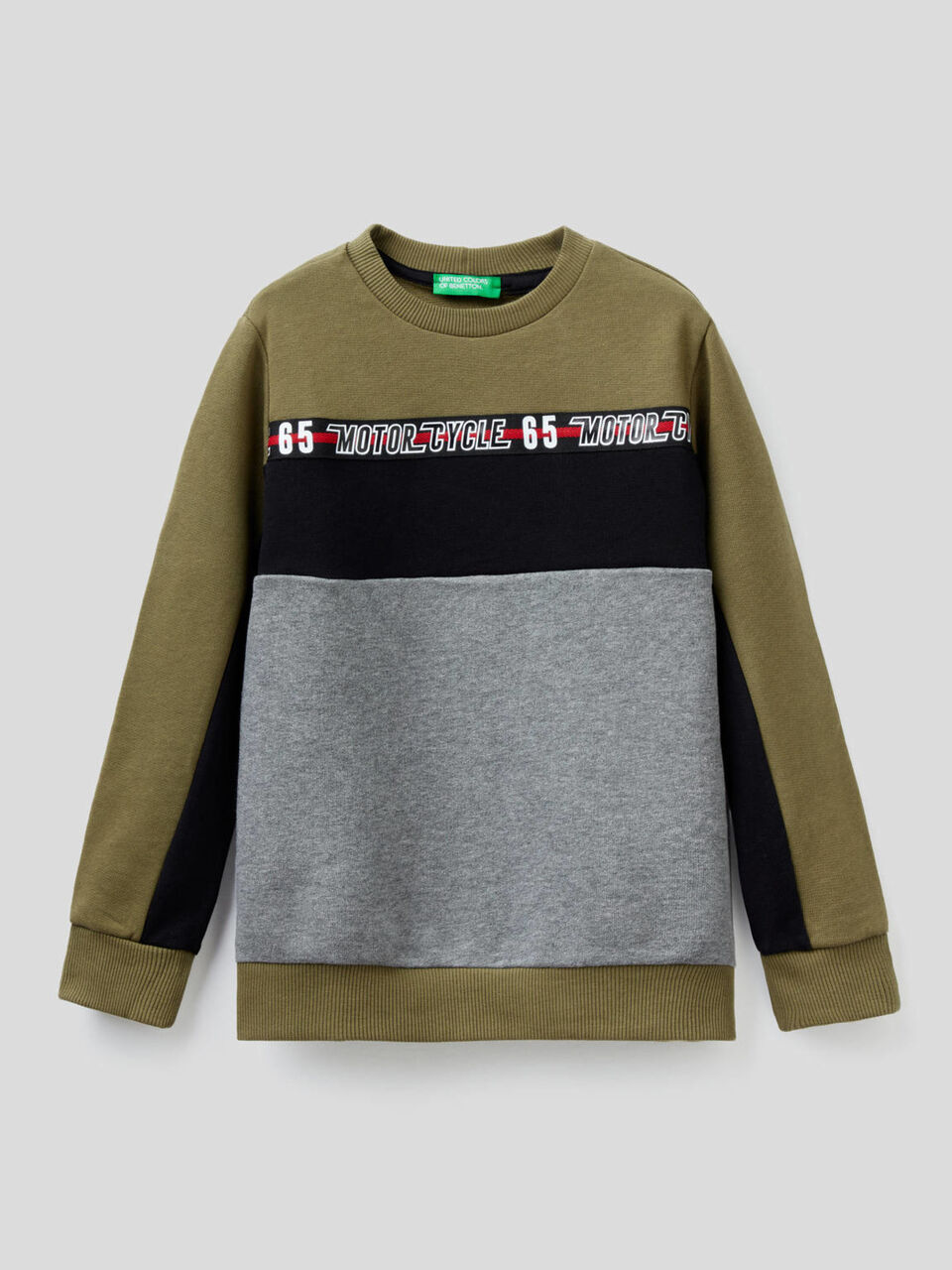 Color block sweatshirt in 100% cotton image number 1