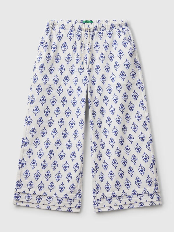 Gemusterte Hose mit weitem Bein Mädchen