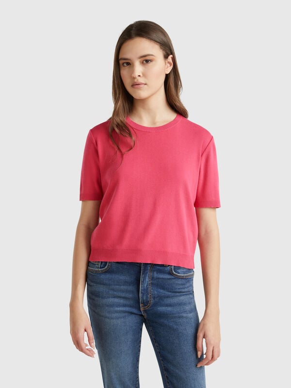 Kurzarmhemd aus 100 % Baumwolle Damen