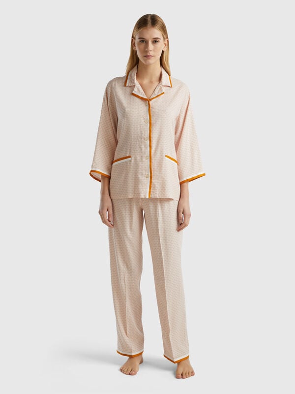 Monogramm-Pyjama aus nachhaltiger Viskose Damen