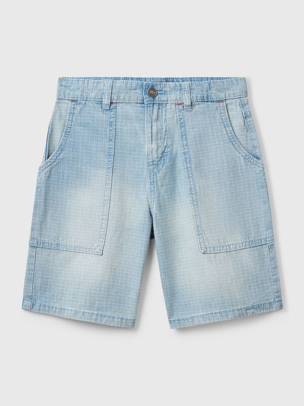 Gerade karierte Bermudashorts Jungen