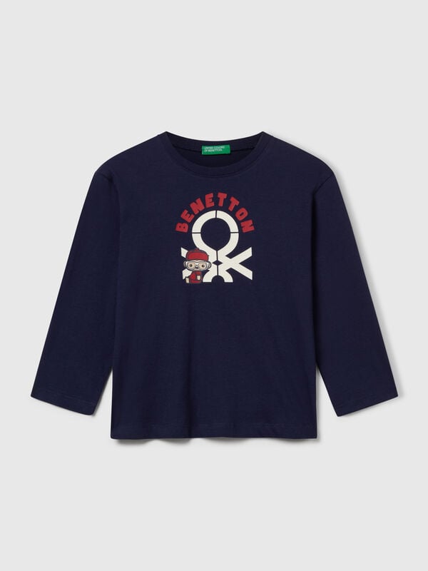 T-shirt en coton à manches longues Garçon