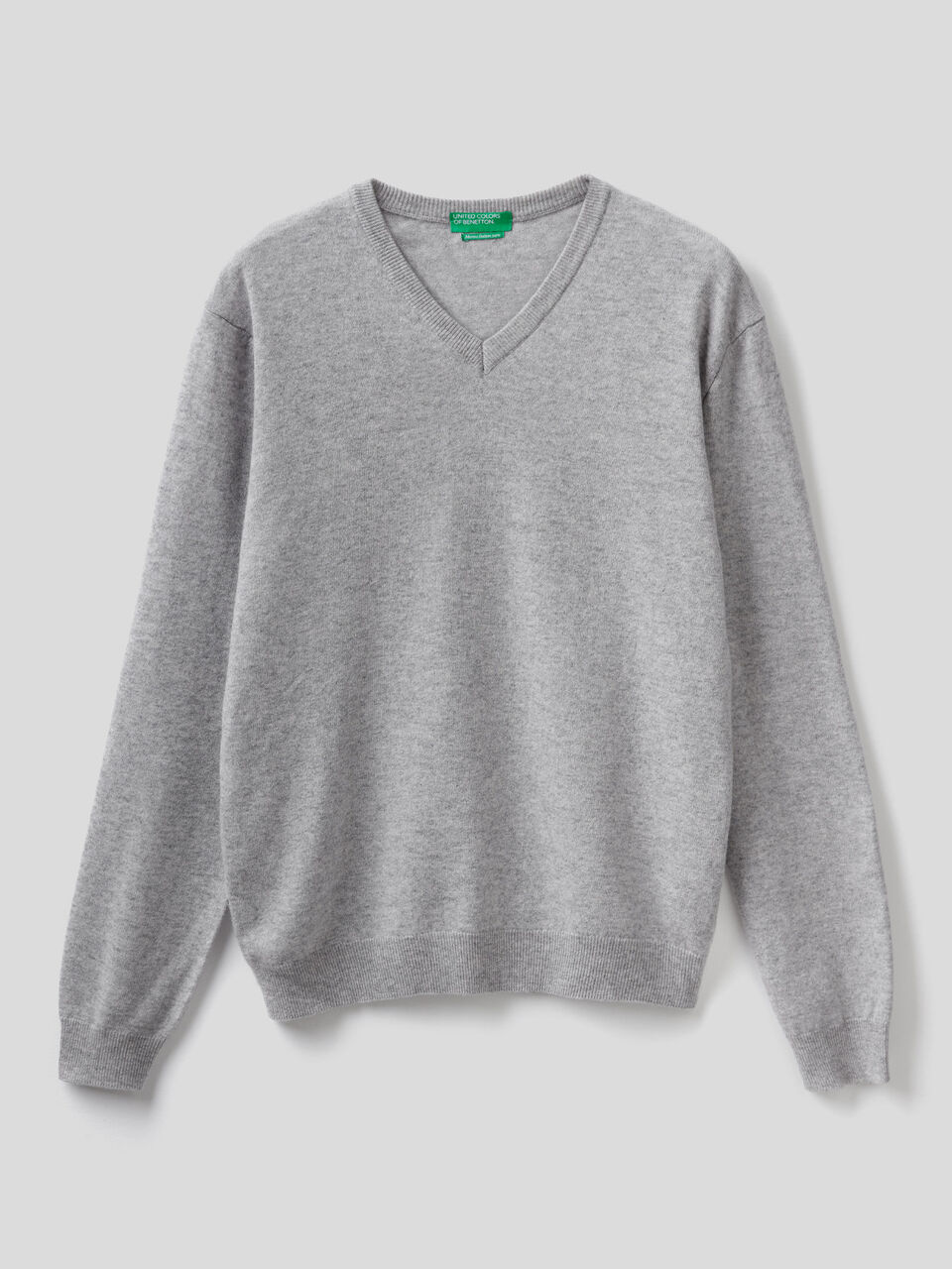 V-neck sweater in pure virgin wool image number 1