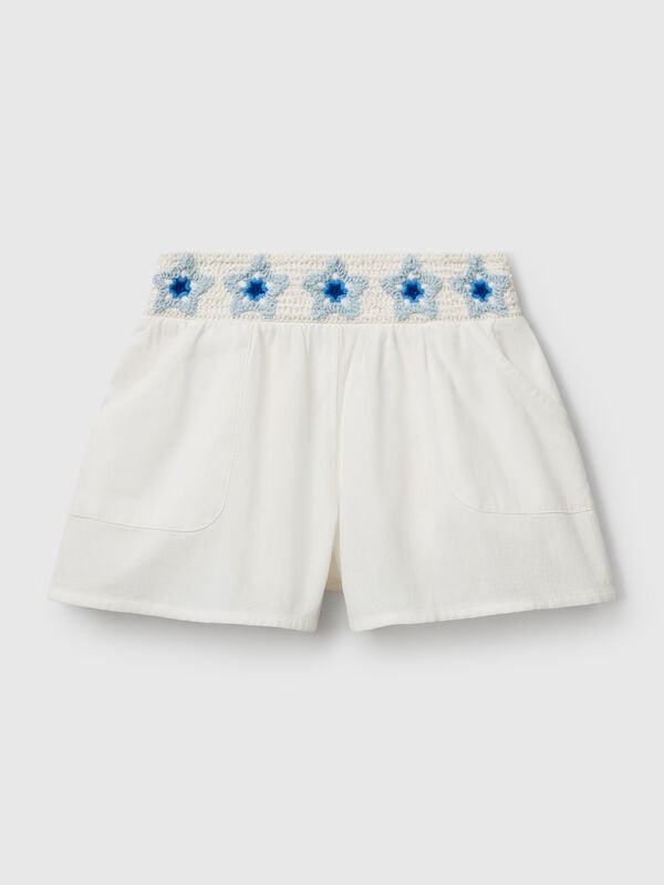 Pantalon court à fleurs en macramé Filles
